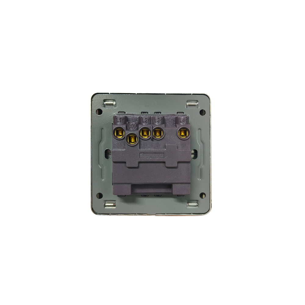 10A 250V PC لوحة نحى فعالة 4 عصابة 1 طريقة PC مفاتيح الإضاءة الجدار