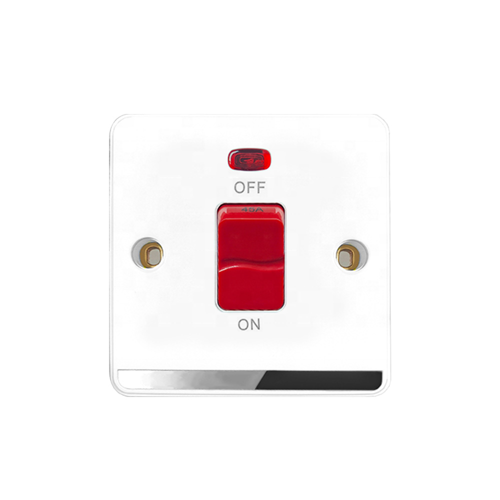 AC UK معيار 1 عصابة لوح بلاستيكي45A 250v درجة عالية زيجبي مفاتيح الحائط الكهربائية الذكية باكليت يعود