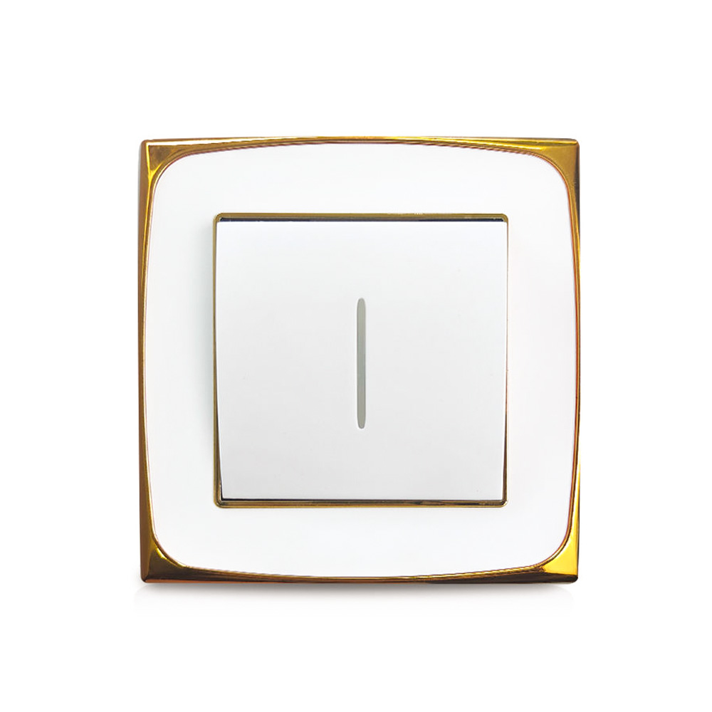 1gang 2way Wall Switch Gold Frame PC Light Switch